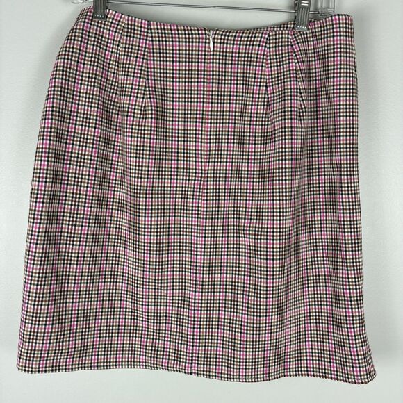 LOFT Plaid School Girl Skirt Woman’s Sz 6 Small Pink Preppy Academia Clueless - Picture 5 of 8